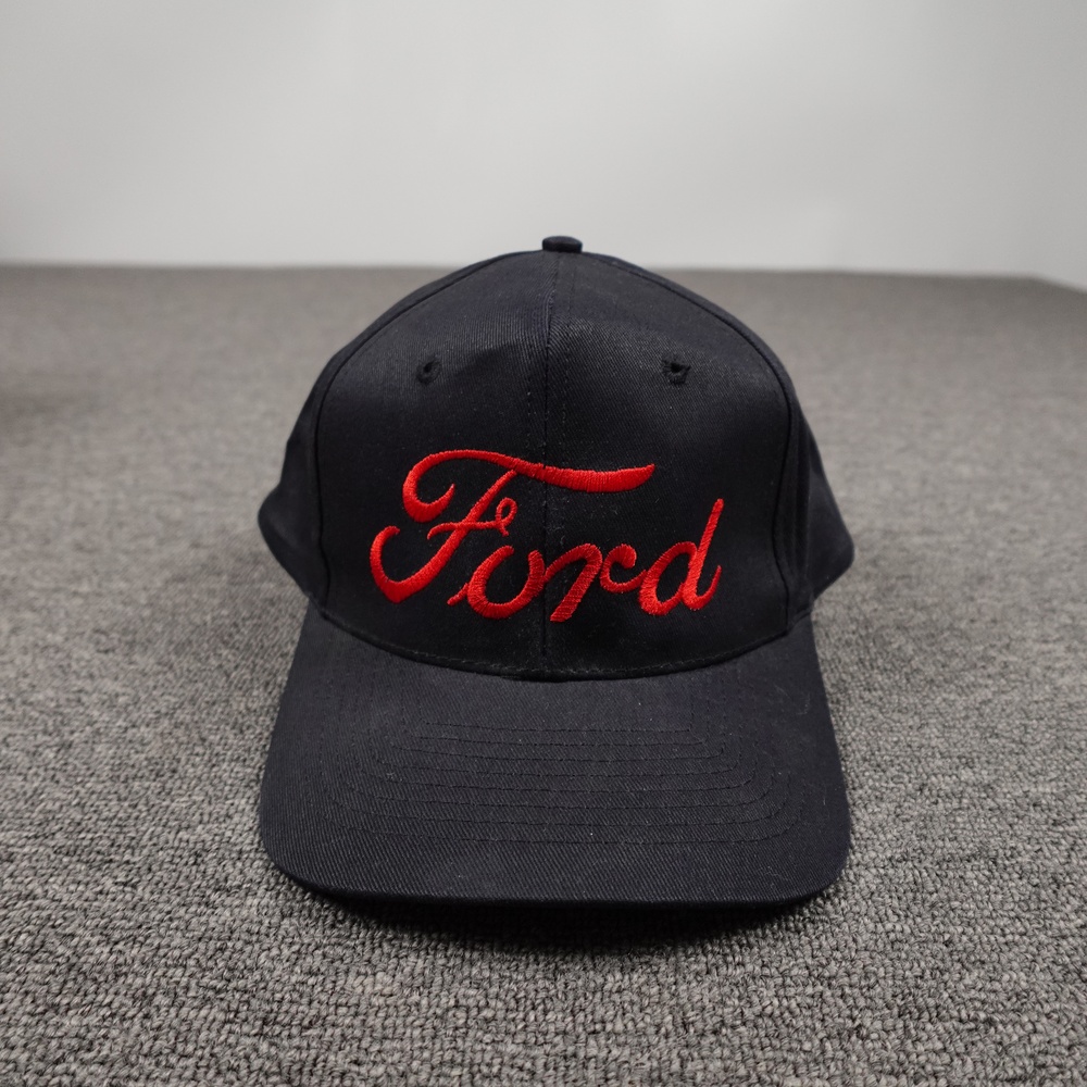 Vintage Ford KC Hat Cap Snap Back Mens One Size Black Twill Baseball Car Logo